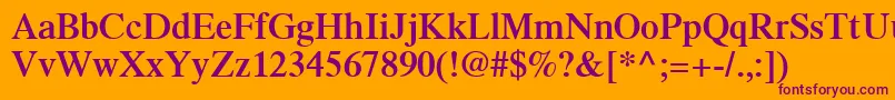 GrecoSsiSemiBold-Schriftart – Violette Schriften auf orangefarbenem Hintergrund