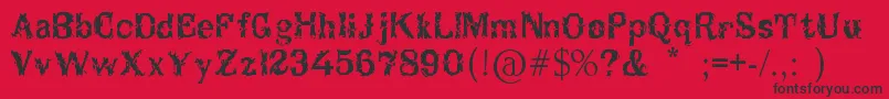 Breakable Font – Black Fonts on Red Background