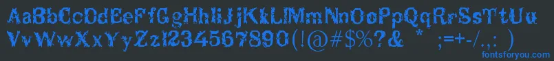 Breakable Font – Blue Fonts on Black Background