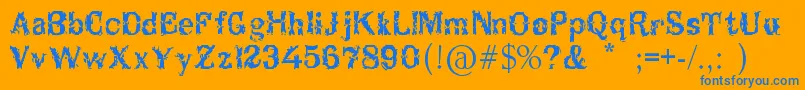 Шрифт Breakable – синие шрифты на оранжевом фоне