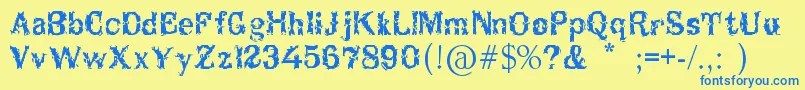 Breakable Font – Blue Fonts on Yellow Background