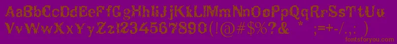 Breakable Font – Brown Fonts on Purple Background