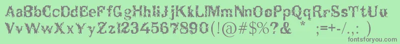 Breakable Font – Gray Fonts on Green Background