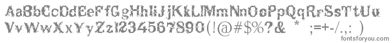 フォントBreakable – 白い背景に灰色の文字