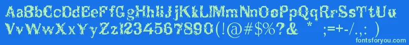 Breakable Font – Green Fonts on Blue Background