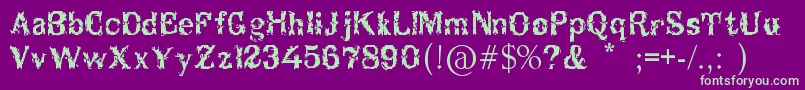 Breakable Font – Green Fonts on Purple Background