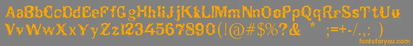 Breakable Font – Orange Fonts on Gray Background