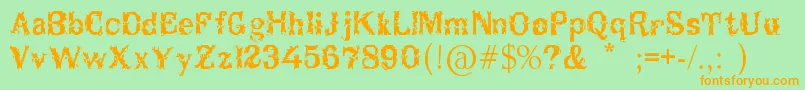 Шрифт Breakable – оранжевые шрифты на зелёном фоне