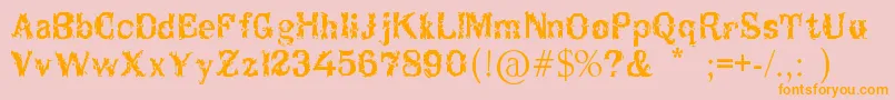 Breakable-Schriftart – Orangefarbene Schriften auf rosa Hintergrund