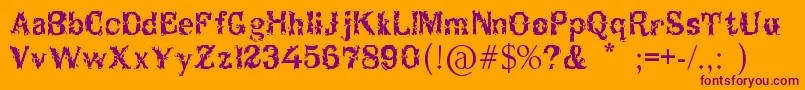 Breakable Font – Purple Fonts on Orange Background