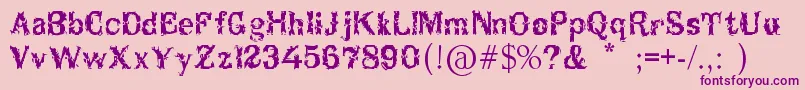 フォントBreakable – ピンクの背景に紫のフォント