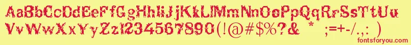 Breakable Font – Red Fonts on Yellow Background