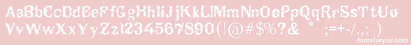 Breakable Font – White Fonts on Pink Background