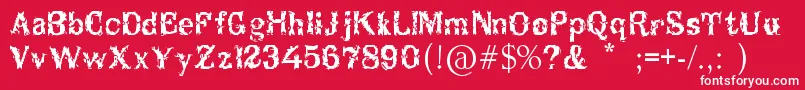 フォントBreakable – 赤い背景に白い文字