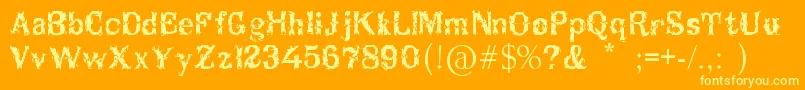 Breakable Font – Yellow Fonts on Orange Background