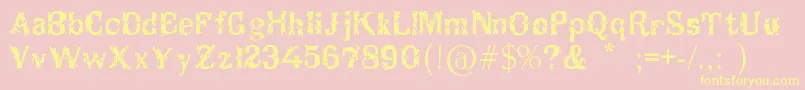Breakable Font – Yellow Fonts on Pink Background