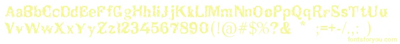 Breakable Font – Yellow Fonts on White Background