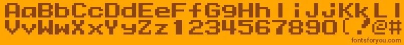 Mmrock9 Font – Brown Fonts on Orange Background