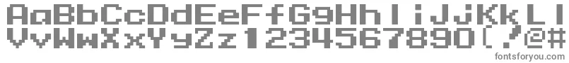 フォントMmrock9 – 白い背景に灰色の文字