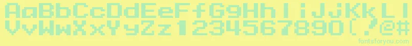 フォントMmrock9 – 黄色い背景に緑の文字