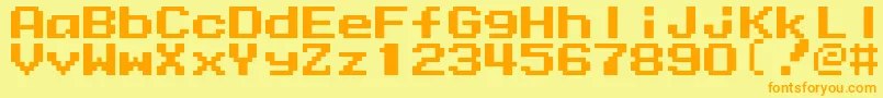 Mmrock9 Font – Orange Fonts on Yellow Background