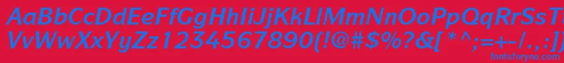 フォントItcSymbolLtBoldItalic – 赤い背景に青い文字