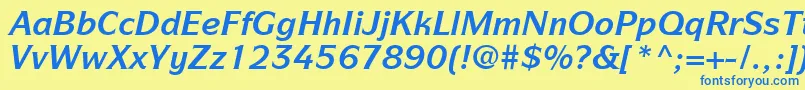 ItcSymbolLtBoldItalic Font – Blue Fonts on Yellow Background