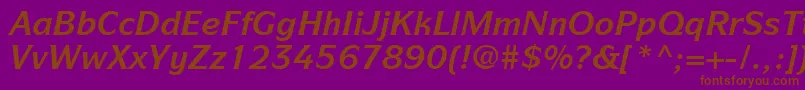 ItcSymbolLtBoldItalic-fontti – ruskeat fontit violetilla taustalla
