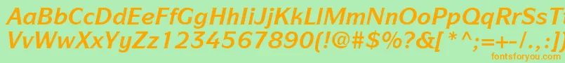 ItcSymbolLtBoldItalic Font – Orange Fonts on Green Background