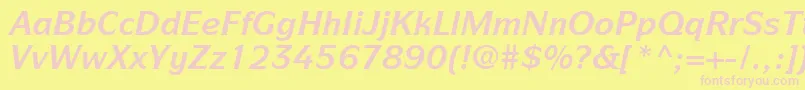 ItcSymbolLtBoldItalic Font – Pink Fonts on Yellow Background