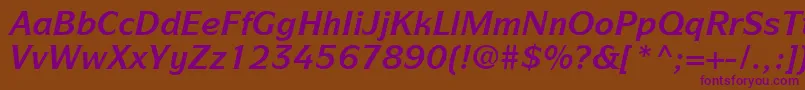 ItcSymbolLtBoldItalic Font – Purple Fonts on Brown Background