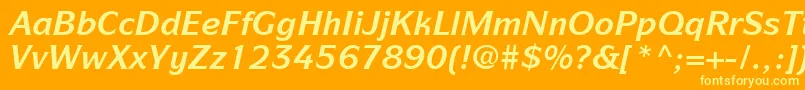 ItcSymbolLtBoldItalic Font – Yellow Fonts on Orange Background