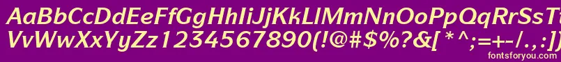 ItcSymbolLtBoldItalic Font – Yellow Fonts on Purple Background