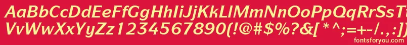 ItcSymbolLtBoldItalic Font – Yellow Fonts on Red Background