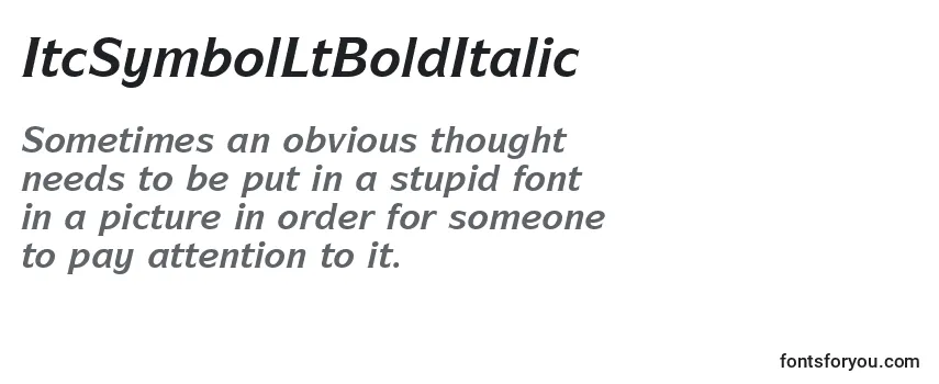 ItcSymbolLtBoldItalic Font