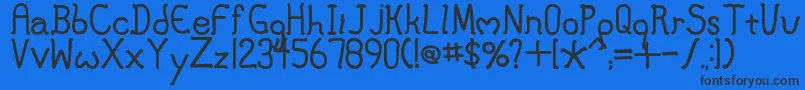 MaryJane Font – Black Fonts on Blue Background
