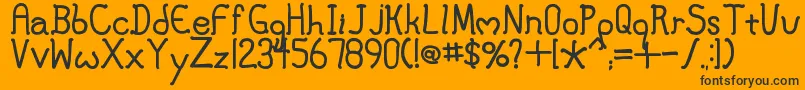 MaryJane Font – Black Fonts on Orange Background