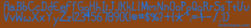 MaryJane Font – Blue Fonts on Brown Background