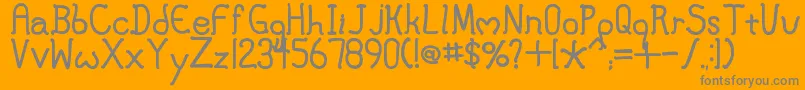 MaryJane Font – Gray Fonts on Orange Background