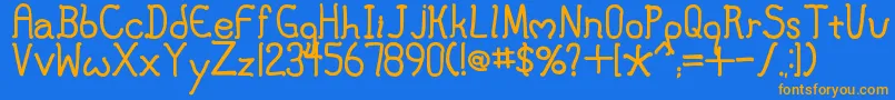 MaryJane Font – Orange Fonts on Blue Background