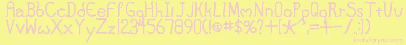 MaryJane Font – Pink Fonts on Yellow Background