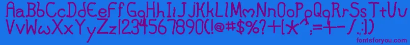 MaryJane Font – Purple Fonts on Blue Background