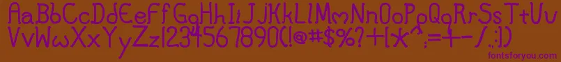 MaryJane Font – Purple Fonts on Brown Background