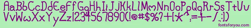 MaryJane Font – Purple Fonts on Green Background