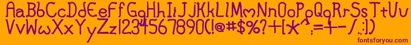 MaryJane Font – Purple Fonts on Orange Background