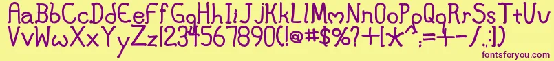 MaryJane Font – Purple Fonts on Yellow Background