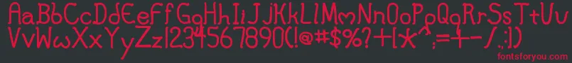 MaryJane Font – Red Fonts on Black Background