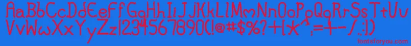 MaryJane Font – Red Fonts on Blue Background