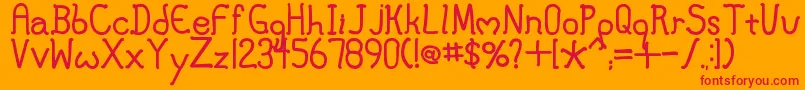 MaryJane-Schriftart – Rote Schriften auf orangefarbenem Hintergrund