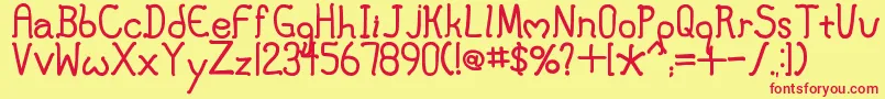 MaryJane Font – Red Fonts on Yellow Background